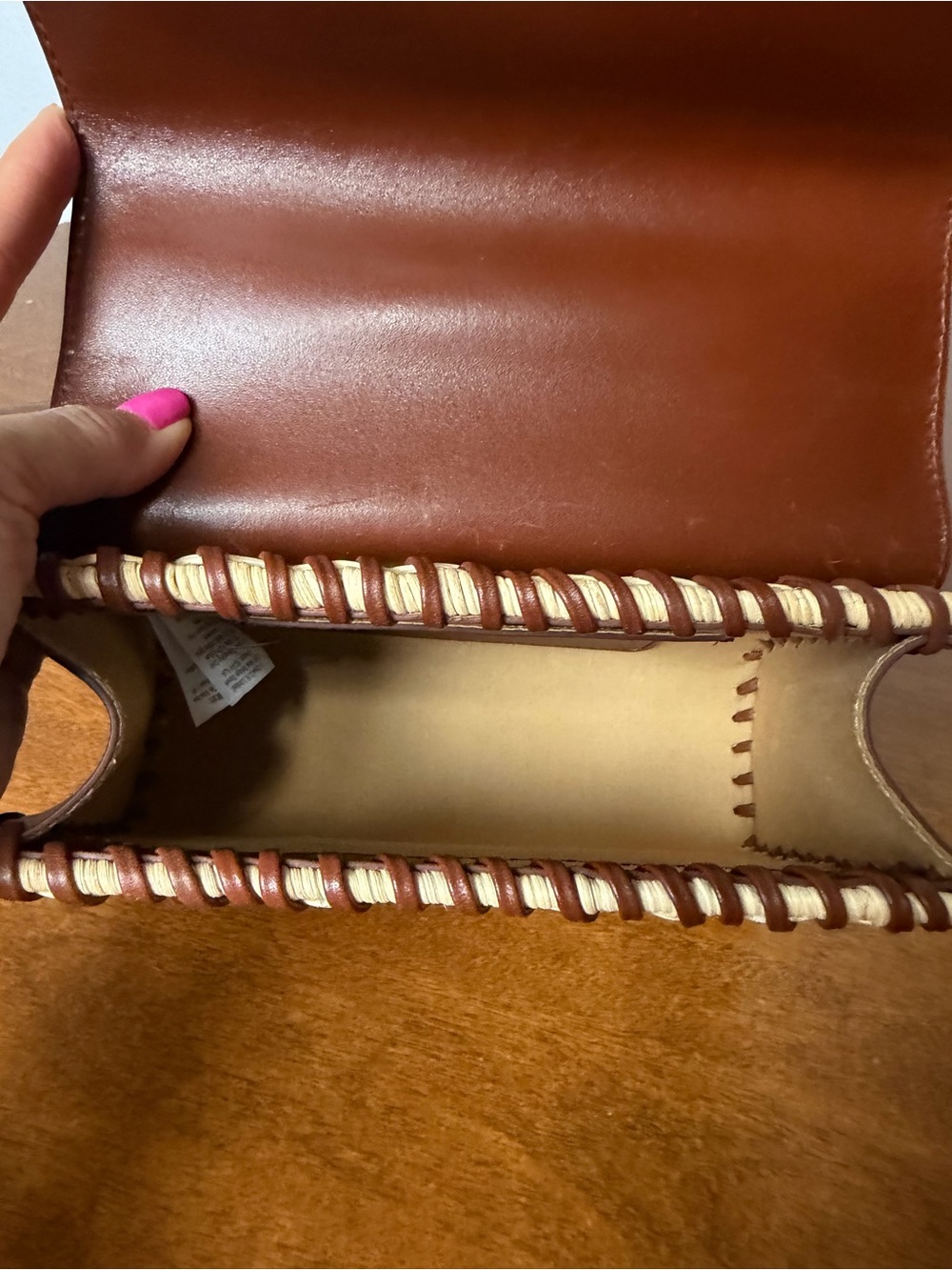 J.Crew Small Wicker & Leather Crossbody Bag - Picture 7 of 11